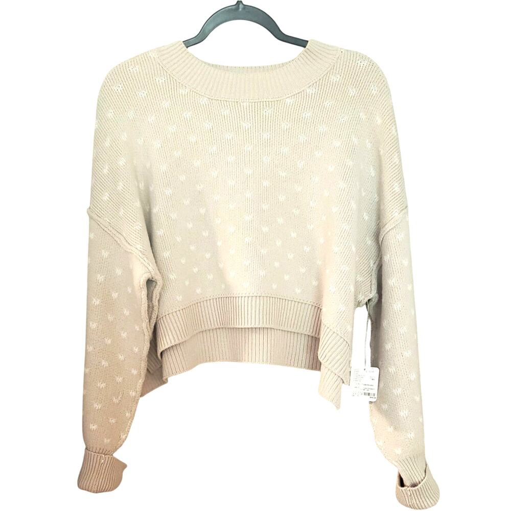 Free People XS Easy Street Oversized cropped Sweater Brown Cozy Winter Staple